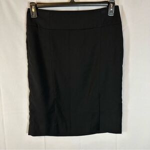 White House Black Market Women’s Black Pencil Skirt Thigh Slit Lined Size 8